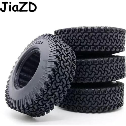 4Pcs RC 1:10 Crawler Beadlock Wheels Tire 1.9 Inch Rubber Wheel Tire 98mm Tyre For RC Car Tamiya Truck F350 Axial SCX10 Parts