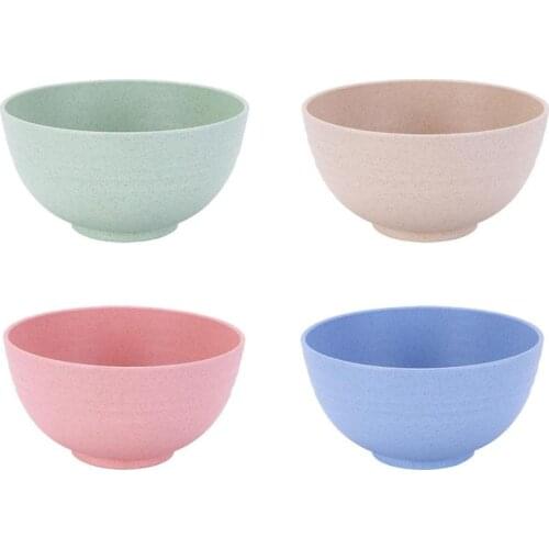 1pcs Wheat Straw Fiber Bowls Unbreakable Large Cereal Bowls Degradable Kitchen Sets Eco-Friendly Salad Food Bowls