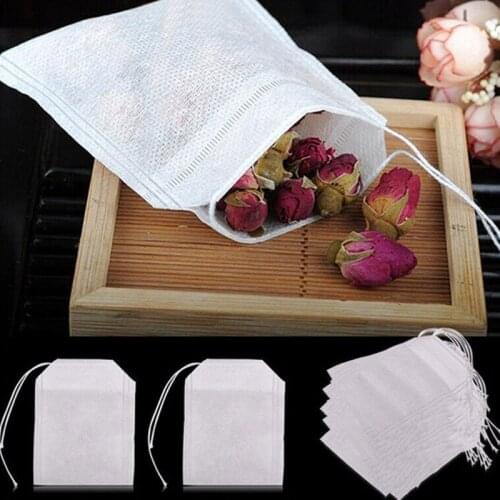 100 Pcs White Tea Bags Infuser with String Heal Seal Sachet Filter Teabags Flower Tea Strainers Paper Bags for Kitchen