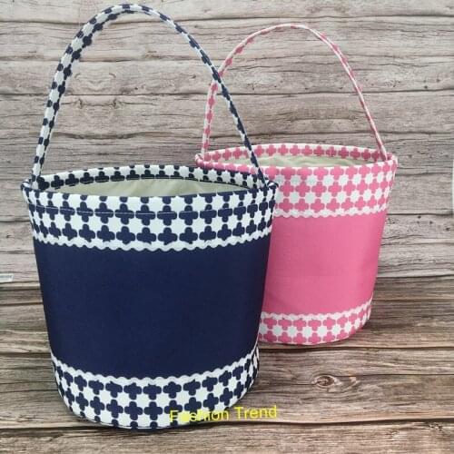 100pcs/lot Monogram Creative Easter Decoration 2 Colors Holiday Gift Candy Tote Bag Big Capacity Bucket