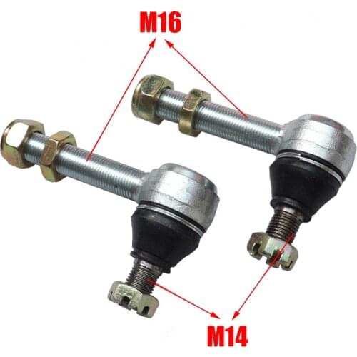2pcs Hand Thread M16*M12/M14 Bolt Tie Rod End Ball Joint for 150cc 250cc Quad Dirt Bike ATV Go Kart Dune Buggy