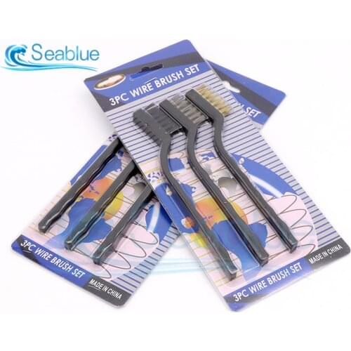 3Pcs/lot Mini Stainless Steel Rust Brush Brass Cleaning Polishing Detail Metal Brush Wire Toothbrush Cleaning Tool Family Kit