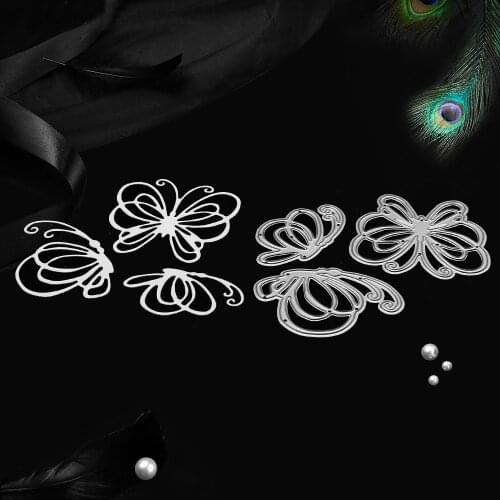 3pcs Butterflies Dies Metal Cutting Dies Scrapbooking Card Making Album Embossing Crafts Paper Stencil Animal Dies