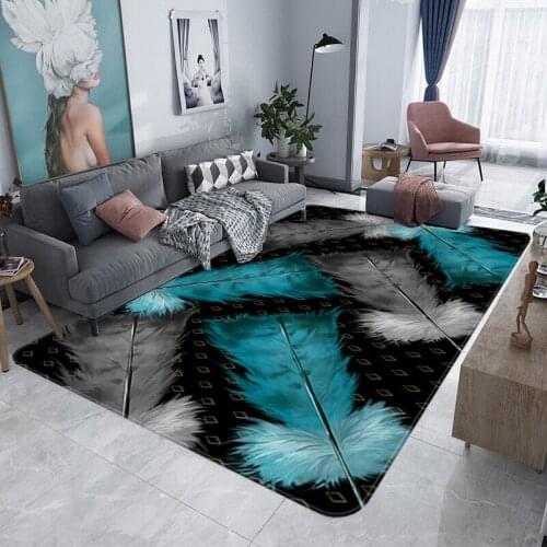 Feather Pattern 3D Printing Carpets for Living Room Bedroom Area Rugs Child Game Carpet Cartoon Kids Room play Crawl Floor Mats