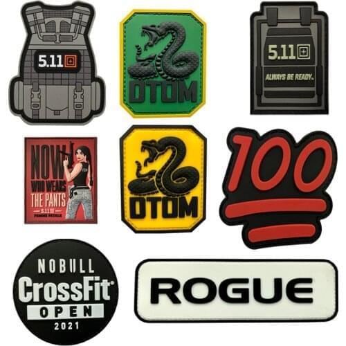 3D PVC Game Cosplay Patch Fitness Crossfit/Rogue/DTOM Out 100 Scores Badge Military Armband Tactical Rubber Patches Eco-Friendly