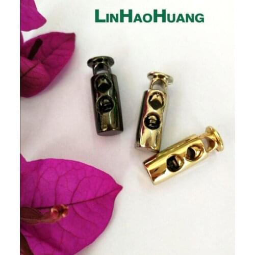 40 pcs/lot round metal alloy cork switch cord locks lanyard lock two holes Black nickle/Shinny Nickle/Light Gold free shipping