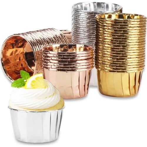 50pcs Muffin Cupcake Paper Cups Cupcake Liner Baking Mold Cup Tray Box Case Wedding Birthday Party Cupcake Cake Decorating Tools