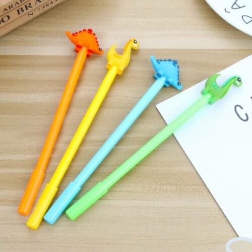 500 Pcs Cartoon Gel Pens Animal Black Ink Pen PVC Dinosaur Signature Pens Student School Supplies