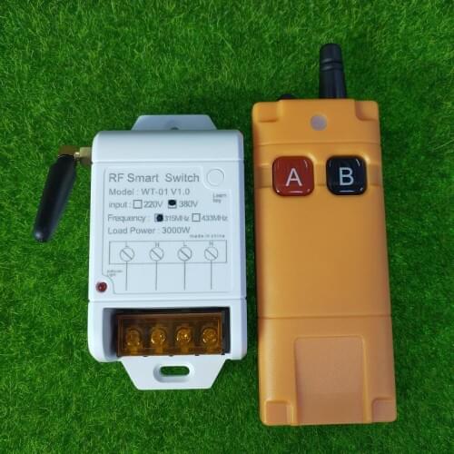 AC 380V 30A relay High power wireless remote control switch for water pump 433mhz lighting