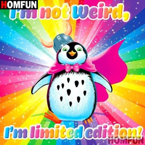 Homfun Full Square/Round Drill 5D DIY Diamond Painting "Cartoon penguin" 3D Embroidery Cross Stitch Home Decor Gift A12399