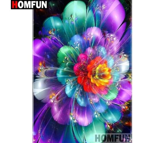 HOMFUN Full Square/Round Drill 5D DIY Diamond Painting "Flower landscape" 3D Diamond Embroidery Cross Stitch Home Decor A19684