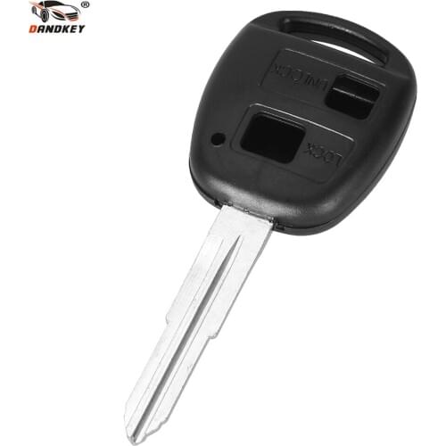DANDKEY 2 Button Remote Replacement Car Key Shell Case For Toyota Yaris With TOY41 Uncut Blade