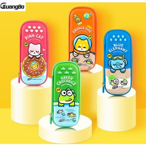 Guangbo Kawaii 3D Pencil Case Larger Capacity Stationery Cases Cute Animal Pen Case пенал для канцелярии for School Supplies