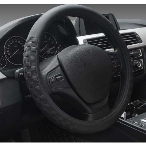 Genuine Leather steering wheel cover sport car steering-wheel covers universal size M 38cm four season steering wheels hubs