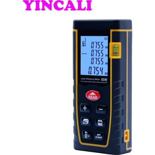 2 PCS/LOT Good Quality 80m Digital Laser Rangefinder SW-T80 Measure Distance/Area/volume Angle Laser tape Laser Distance Meter