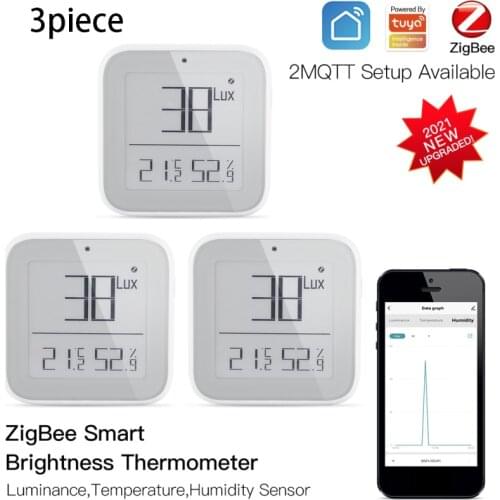 Smart Zigbee Brightness Thermometer Real-time Light Sensitive Temperature And Humidity Detector Smart Home Work With Tuya App