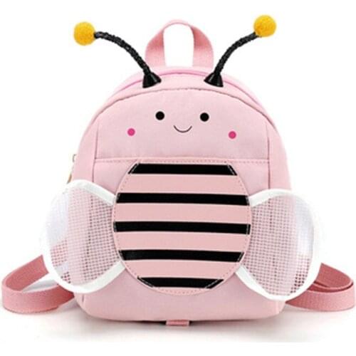 Childrens Anti-lost Backpack Baby Mini Handbag Cute Cartoon Girl Bee Backpack Kindergarten Student Backpack School Bag