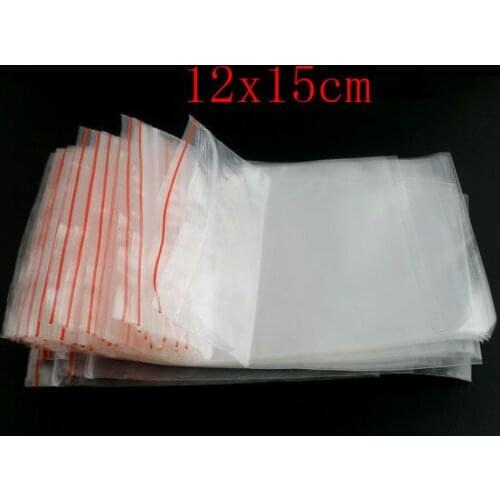 DoreenBeads 100PCs Transparent(Useable Space:15cm x 12cm)Zip Lock Plastic Bags 16cm x 12cm(6 2/8" x4 6/8")