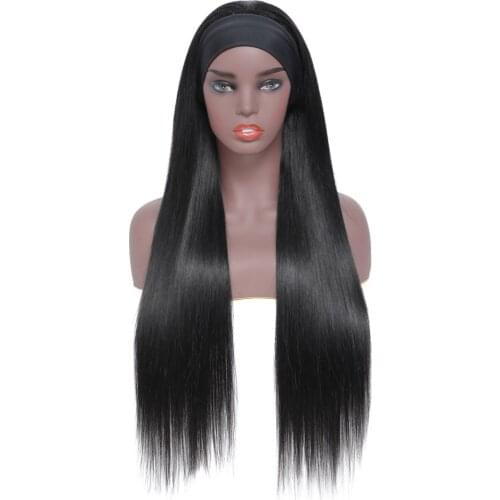 DQ Headband Wig Silky Straight Synthetic Wig for Woman Daily Party Cosplay Wigs Easy Wear Heat Resistant Fiber Wig with Headband