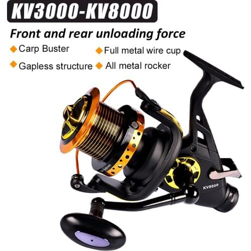 Double Unloading Metal Head Front and Rear Brake Fish Reel Sea Fishing Reel Throwing Rod Reel Carp Fishing Reel Fishing Gear