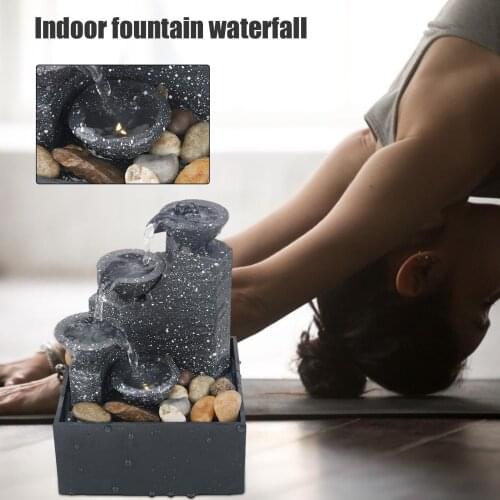 Water Fountain Flowing Water Ornament Creative Waterfall Desktop Crafts for Home Living Room Office Decoration M56