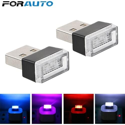 FORAUTO Car LED Atmosphere Lights Decorative Lamp For Car Cigarette Lighter PC with USB Sockets Emergency Lighting Car-styling