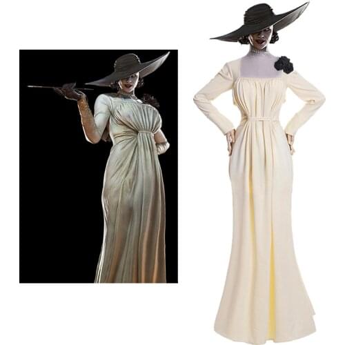 Anime Dresses Lady Dimitrescu Cosplay Costume Girls Dress Suit Woman Skirt Alcina Dimitrescu Halloween Carnival Party Costume
