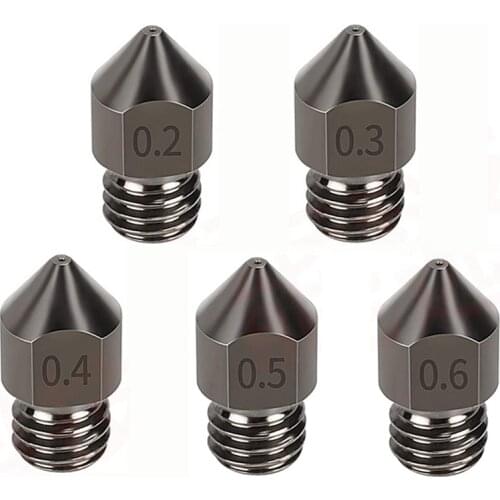 New MK7 MK8 Nozzle Super Hard Steel Mold Steel Corrosion-Resistant Extruder Threaded 1.75mm 3D Printer Nozzle for Ender3 Pro