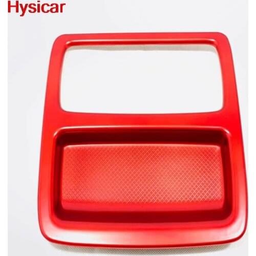 Hsyicar For Honda Accord 10th 2018 Rear Seat Water Cup Holder Decoration Cover Trim Interior Accessories ABS Chrome Red
