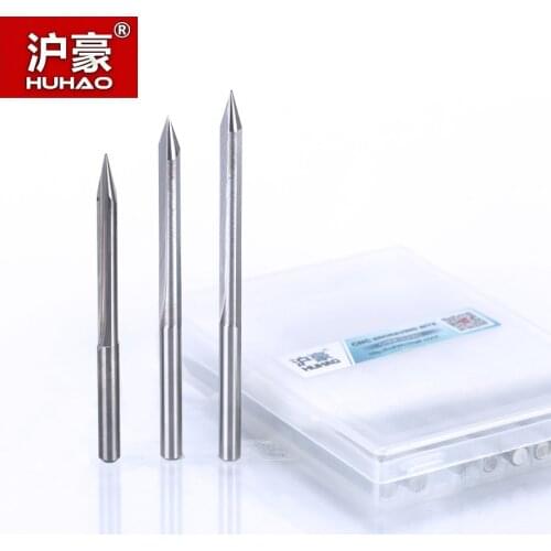 HUHAO 5PC/lot 4mm 2 Flutes Straight Engraving Bits deep cutter For wood hardwood MDF CNC Carving V Bits machine tools end mill