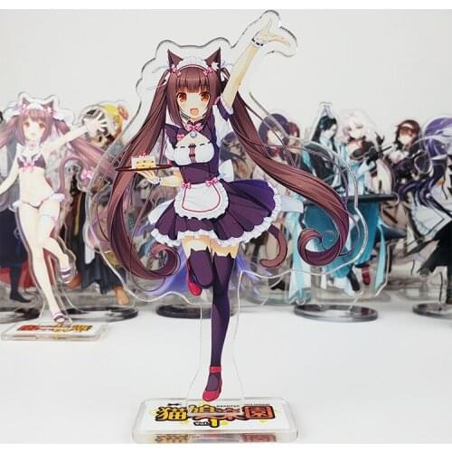 Jpanese Anime NEKOPARA chocolat vanilla Azuki Maple Cute Acrylic Stand Figure Model Toy Cosplay Cute Gift