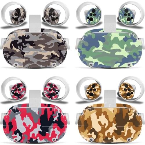 Camouflage design for Oculus Quest 2 VR Sticker Headset Virtual Reality Decals Protective PVC Skin for Oculus Quest 2 VR sticker