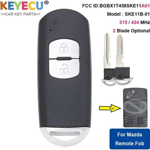 KEYECU Modified Smart Remote Car Key Fob 2 Button 315/433MHz for Mazda CX-7 CX-9 SPEED 6 2007-2009 BGBX1T458SKE11A01 SKE11B-01