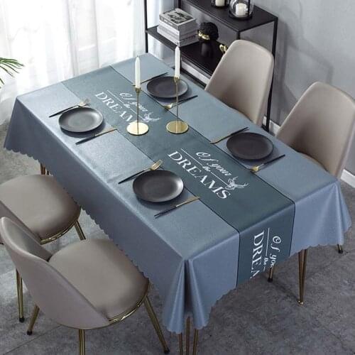 Leather PVC Waterproof Table Cloth Home Coffee Dining Table Desk Decoration Pad Furniture Dust Cover Background Mantel Mesa