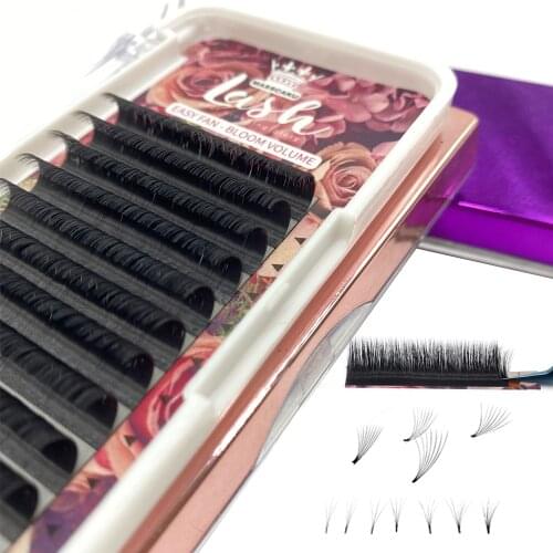 MASSCAKU Makeup Blooming Auto-Fans Eyelash Extension mega volume Volume Lashes 0.05 0.07 0.10mm Easy-Fans Premium Eyelash