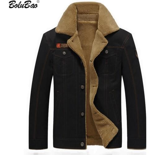 BOLUBAO New Winter Men Jacket Fashion Brand Clothing Fleece Lined Thick Warm Outerwear Male Military Jacket Coat
