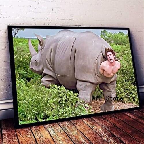 Wall Art The Rhino in Ace Ventura Poster Canvas Artwork Prints Painting Art Prints Picture Home Decoration Living Room Decor