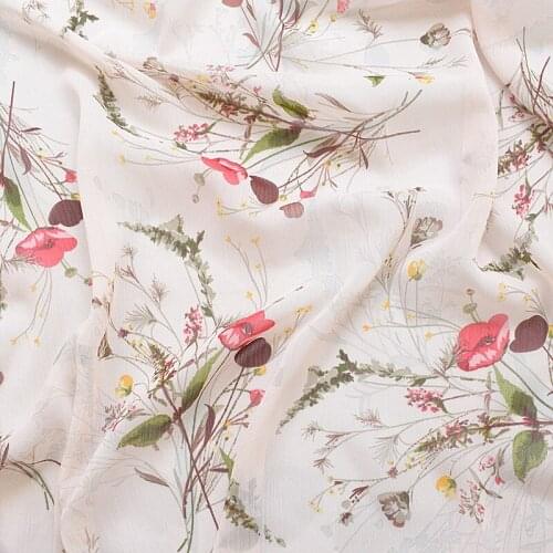 New style crepe chiffon fabric spring and summer prints soft flowers