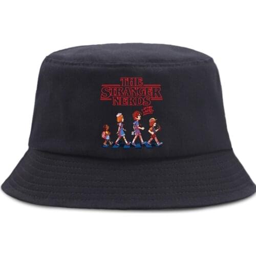 Stranger Things Funny Print Bucket Hat Cartoon Unisex Fisherman Cap Sun Shade Outdoor Panama Caps Foldable Street Fishing Hats