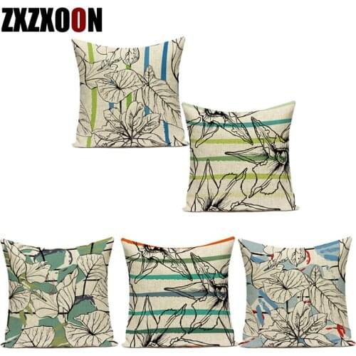 Polyester Colorful White Red Pink Flower Floral Pillow Cover Sofa Home Decor Cushion Cover for Living Room Decoration