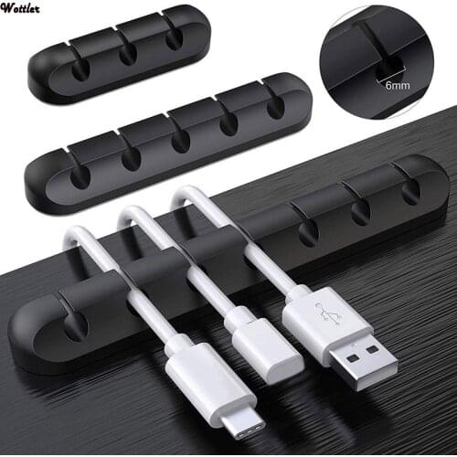 2020 New Portable Silicone USB Cable Winder Desktop Management Clips Cable Holder Organizer Silicone Data Cable Storage Clip