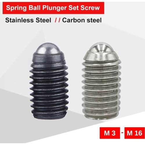 Hex Hexagon Socket Spring Ball Plunger Set Screws M3 M4 M5 M6 M8 M10 M12 M16 Stainless Steel Material Match With Allen Wrench