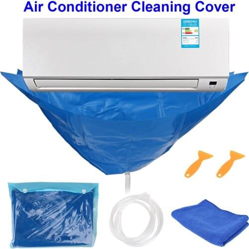 Dust Protection Leak Proof Air Conditioner Cleaning Cover For 1.5P Air Conditioners Below Cleaning Cover Bag With Water Pipe