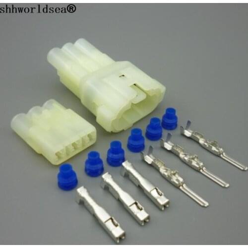 Shhworldsea 10/30/50/100sets 3 Pin/way 2.2MM male female Auto sensor plug Socket,Car waterproof electrical wire connector for