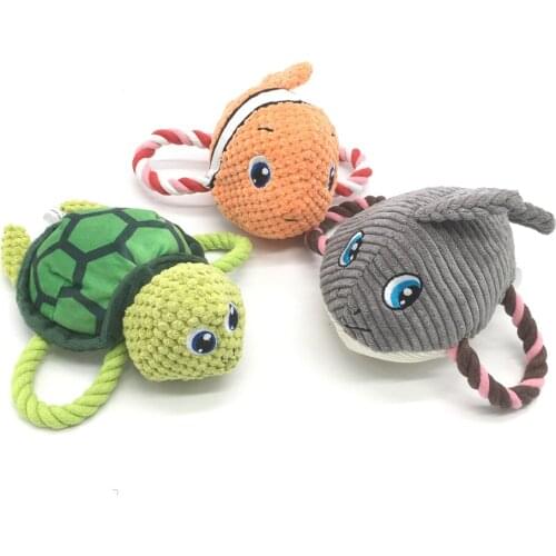 Cute Animals Shape Pet Toy Squeaking Stuffed Plush Toys For Dogs Cat Small Dog Chew Squeak Toy Puppy Tortoise Turtle Toy Gift