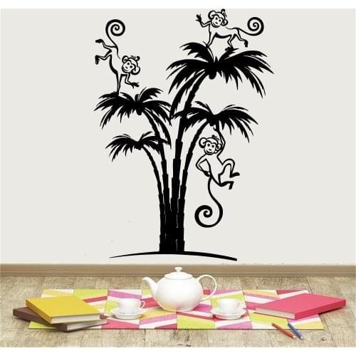 Modern monkey removable PVC wall stickers childrens room stickers murals, home decoration LW759