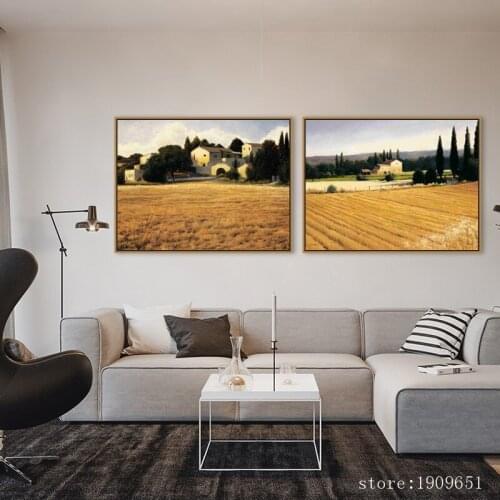 Mediterranean catcher house landscape canvas printings oil painting printed on cotton home wall art decoration pictures