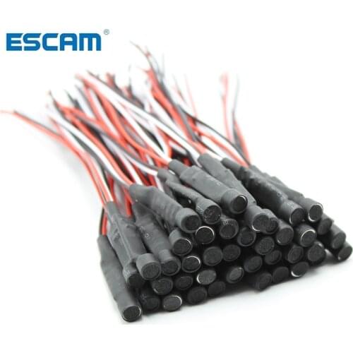 ESCAM CCTV 6-12VDC Extremely Sensitive Microphone Voice Pickup Aerial Audio Signal Collection For Mini FPV Mic Camera DVR System