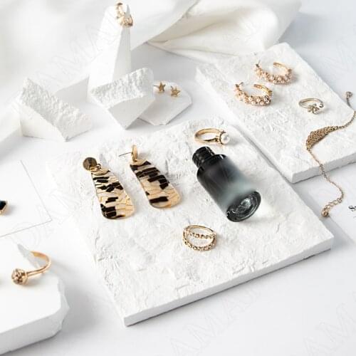 Creativity Plaster Storage Tray Bedroom Cosmetic Container Simplicity Desktop Jewelry Display Stand European Home Decoration