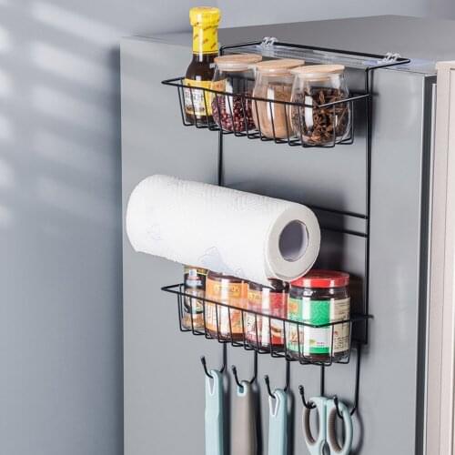 Creative Refrigerator Side Rack Kitchen Shelf Storage Racks Wall Hanging Multi-Function Spice Storage Holders Household Goods